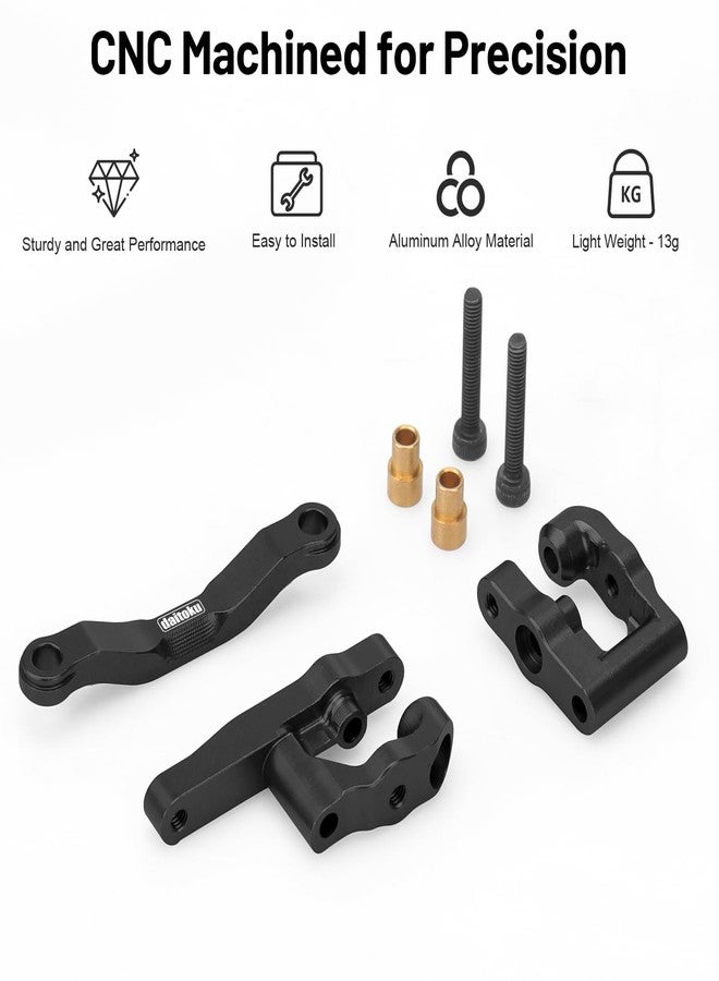 daitoku RC Steering Set Aluminum Upgrade Parts Steering Assembly for 1/18 Arrma Granite Typhon GROM 1/16 Mojave GROM 1/12 Losi Nascar RC Car (Black) - Image 2